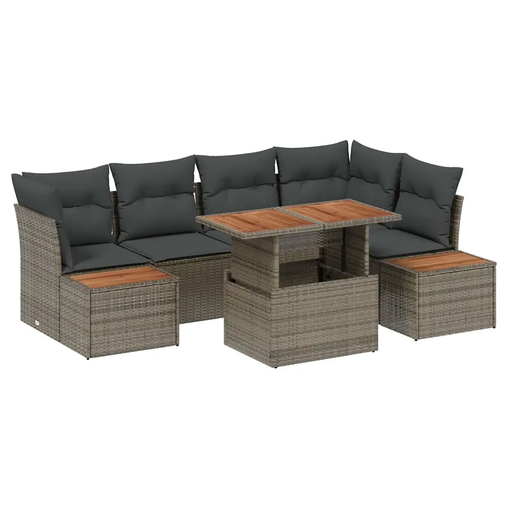 Set Divano da Giardino 10 pcs Grigio Poly Rattan 3358838