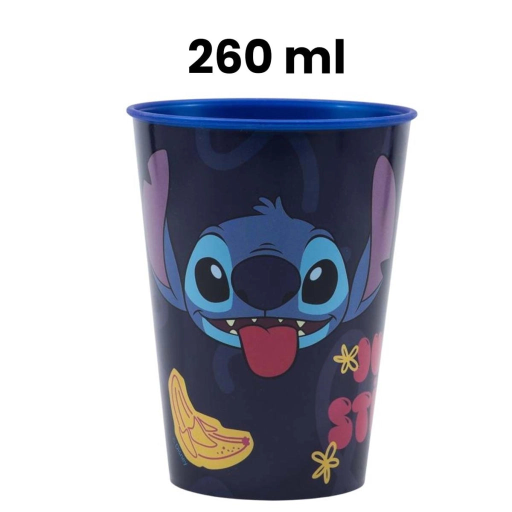 Bicchiere 260 ml per Bambini Leggero con Decorazione Stitch Blu Disney