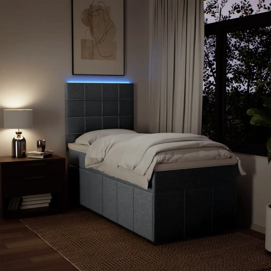 Giroletto a Molle con Materasso Grigio Chiaro 80x200 cm Tessuto 3293795