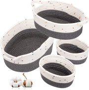 Organizzatori di stuoia per bambini con maniglie, contenitori per la nursery con corda di cotone, organizzatori per la culla.