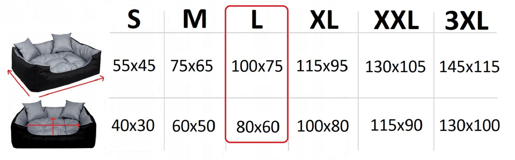 AIO FACTORY 100x75 cm ECCO Letto per cani impermeabile Beige