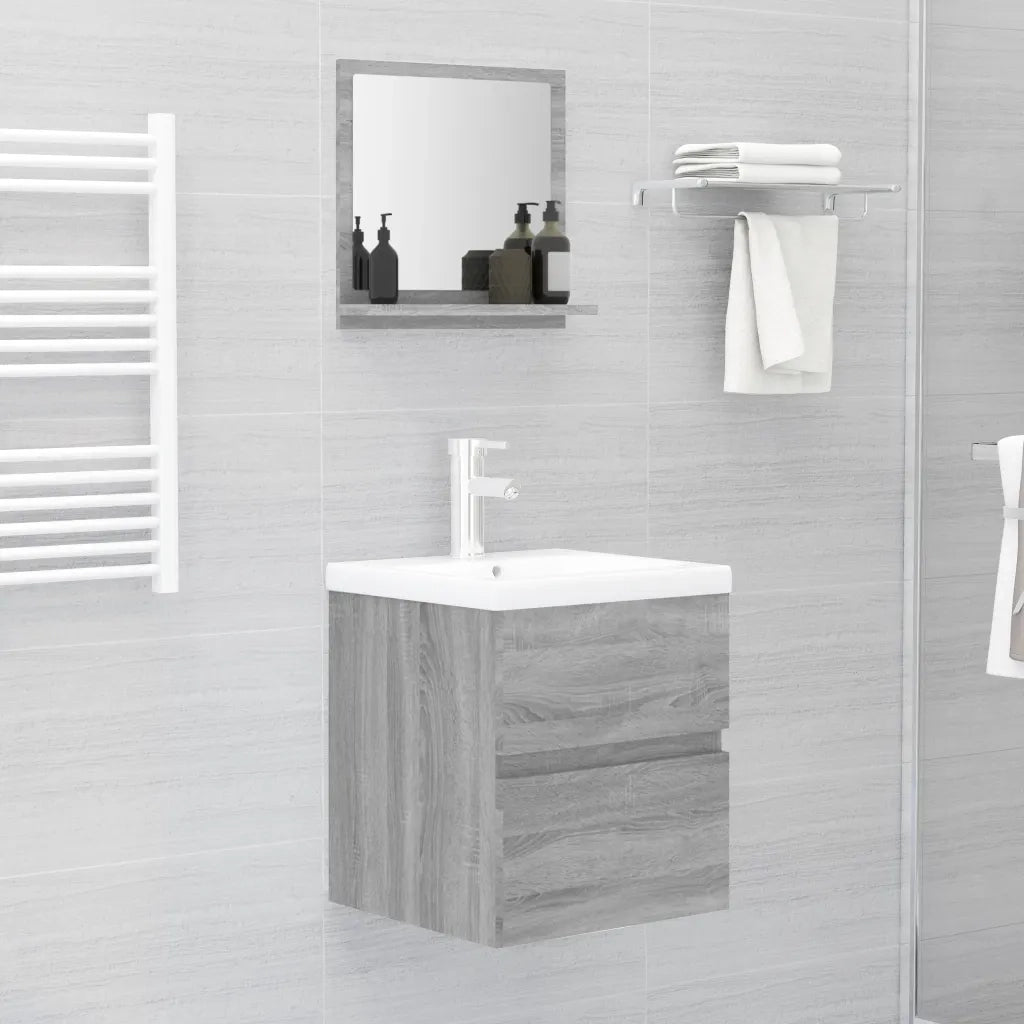 Specchio da bagno-Specchio decorativo Grigio Sonoma 40x10,5x37 cm Legno Multistrato