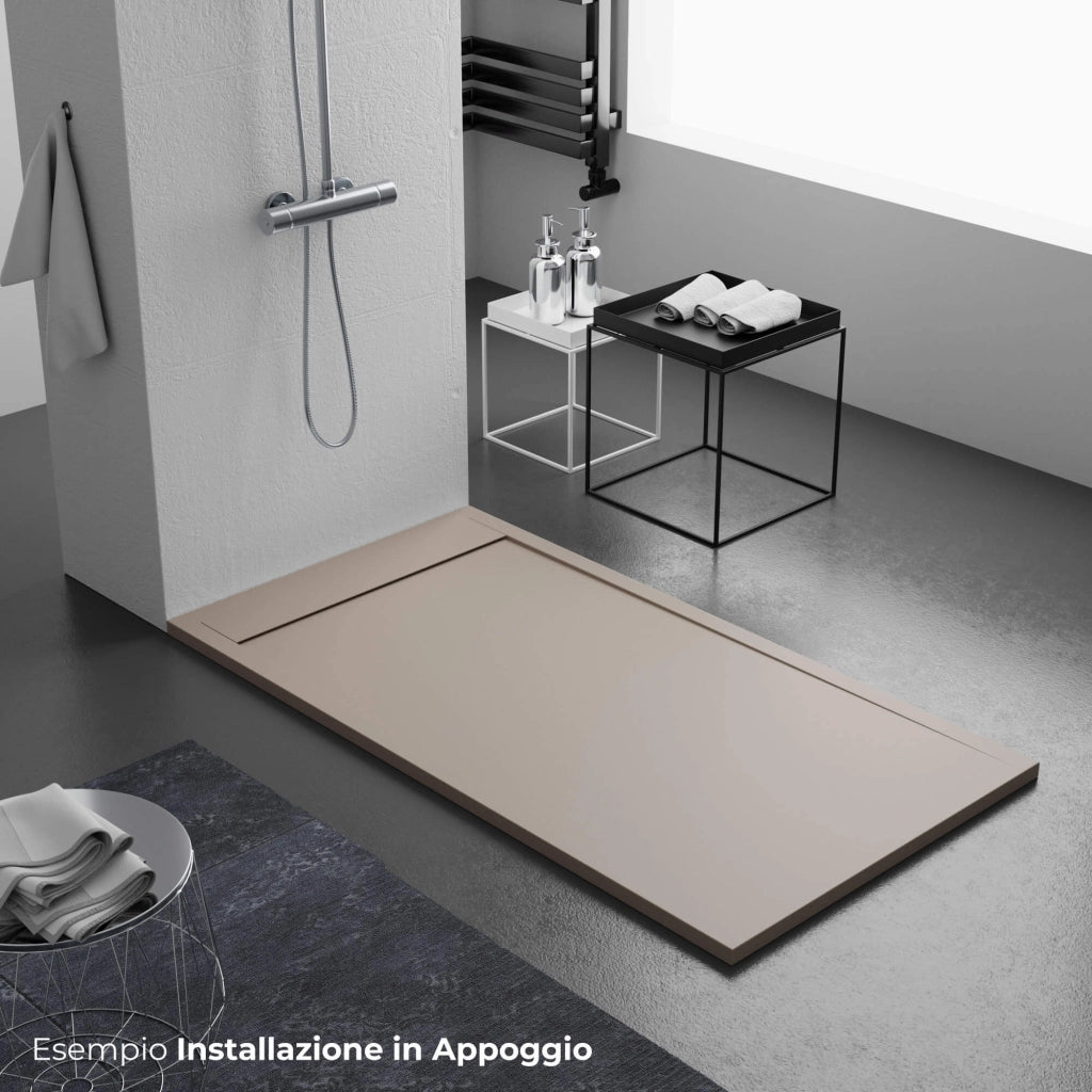 Piatto Doccia 80x190 cm in Pietra Bonussi Kamet Moka