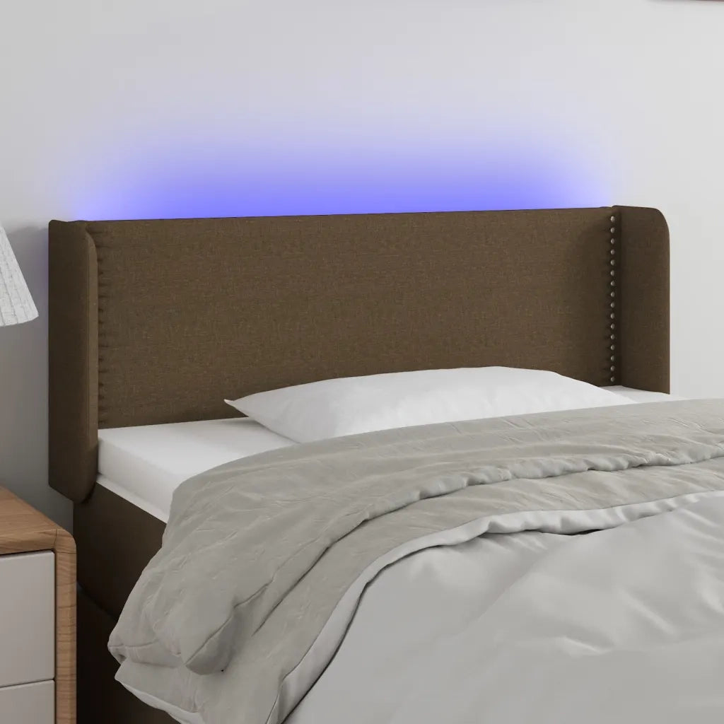 Testiera a LED Marrone Scuro 103x16x78/88 cm in Tessuto cod mxl 33404