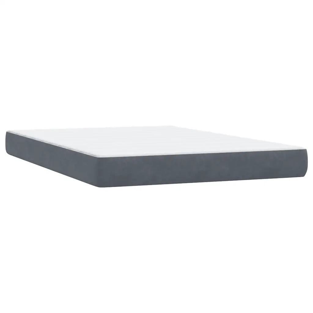 Giroletto a Molle con Materasso Grigio Scuro 160x210 cm Velluto 3316408