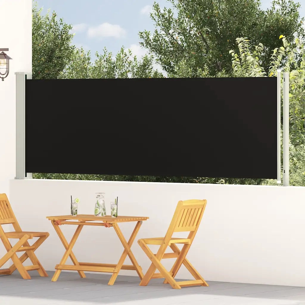 Tenda Laterale Retrattile per Patio 117x614 cm Nera 317946