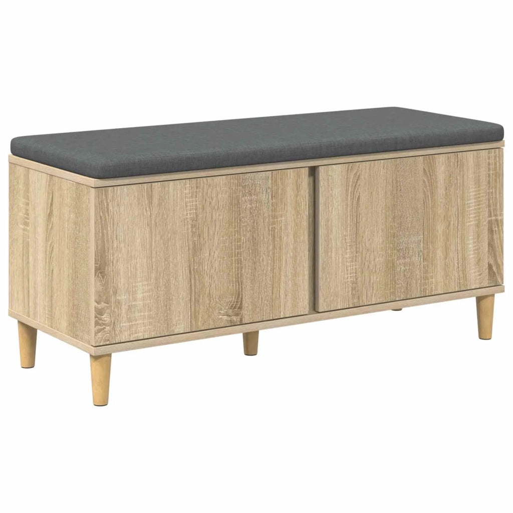 Panca per ingresso con cuscino Rovere Sonoma 100 x 38 x 46 cm