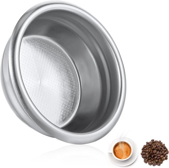 Filtro a doppia tazza in acciaio inossidabile 58mm per caffè filtro - riutilizzabile e senza carta