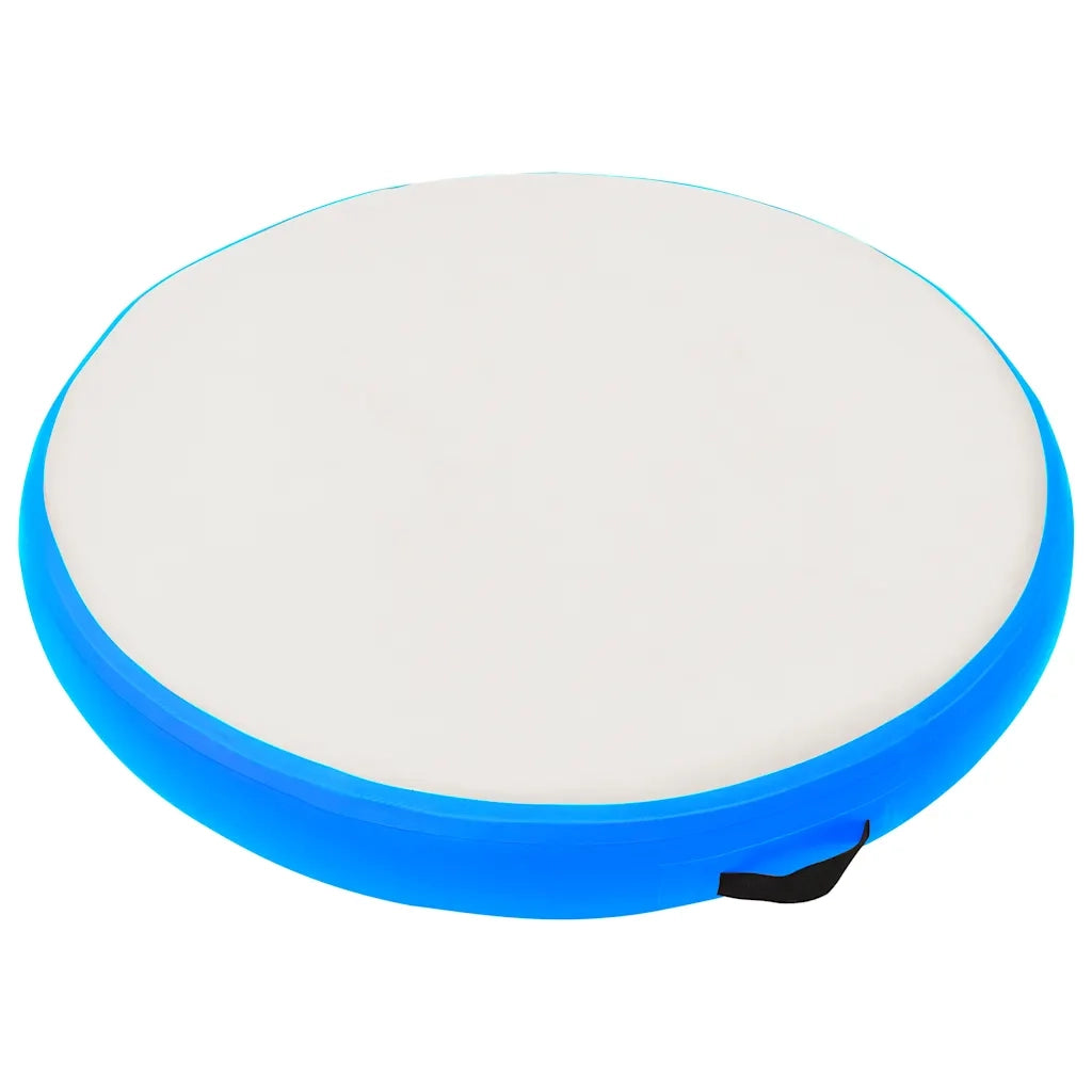 Tappetino Ginnastica Gonfiabile con Pompa 100x100x10cm PVC Blu 92704