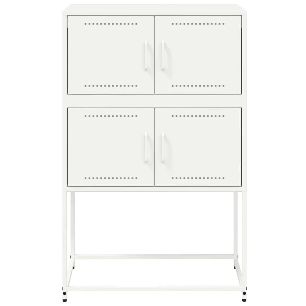 Buffet credenza cassettiera mobiletto mobile contenitore organizer per cucina soggiorno salotto 68,5 x 38,5 x 107 cm acciaio bianco 02_0030389