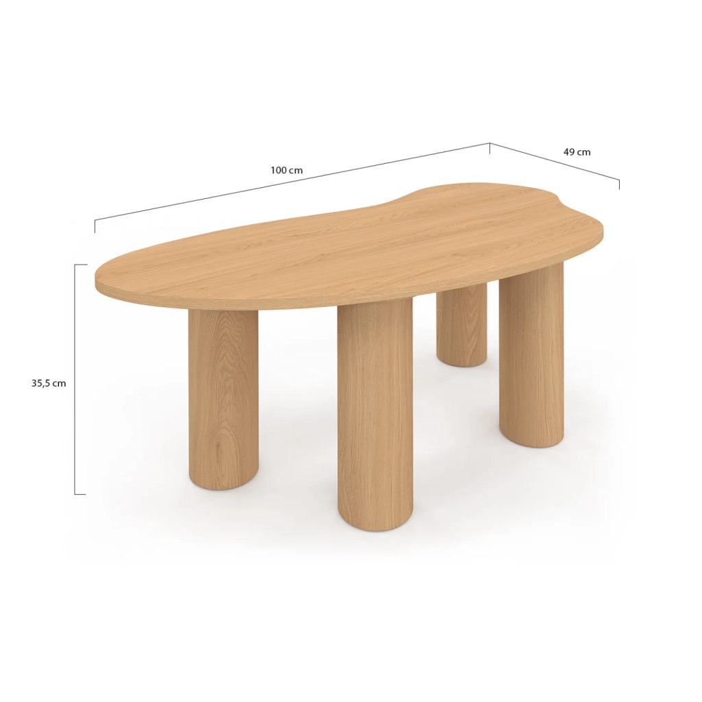 IDMarket - Tavolino ORGANIQUE 100 cm in legno effetto faggio