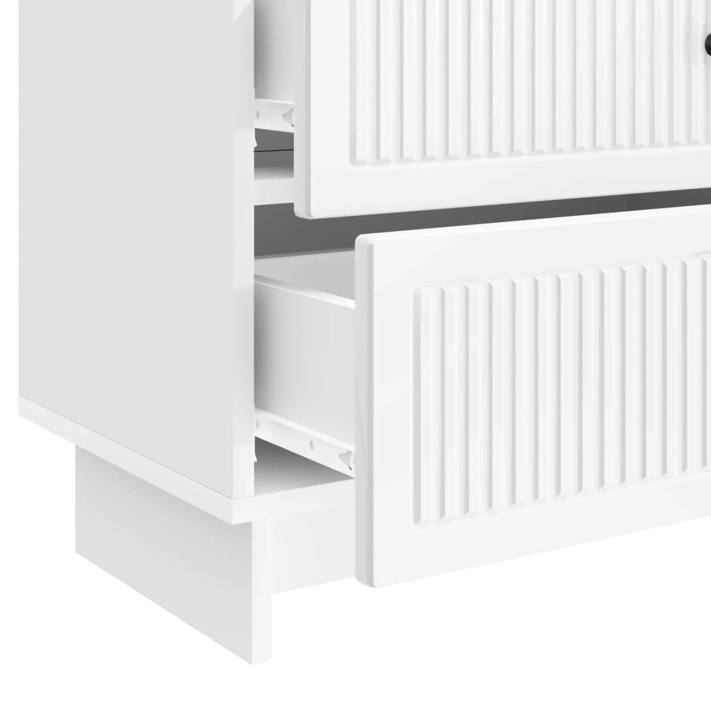 Comodino | Armadio da Notte | Mobiletto da notte con cassetto Bianco Lucido 62 x 34,5 x 47,5 cm