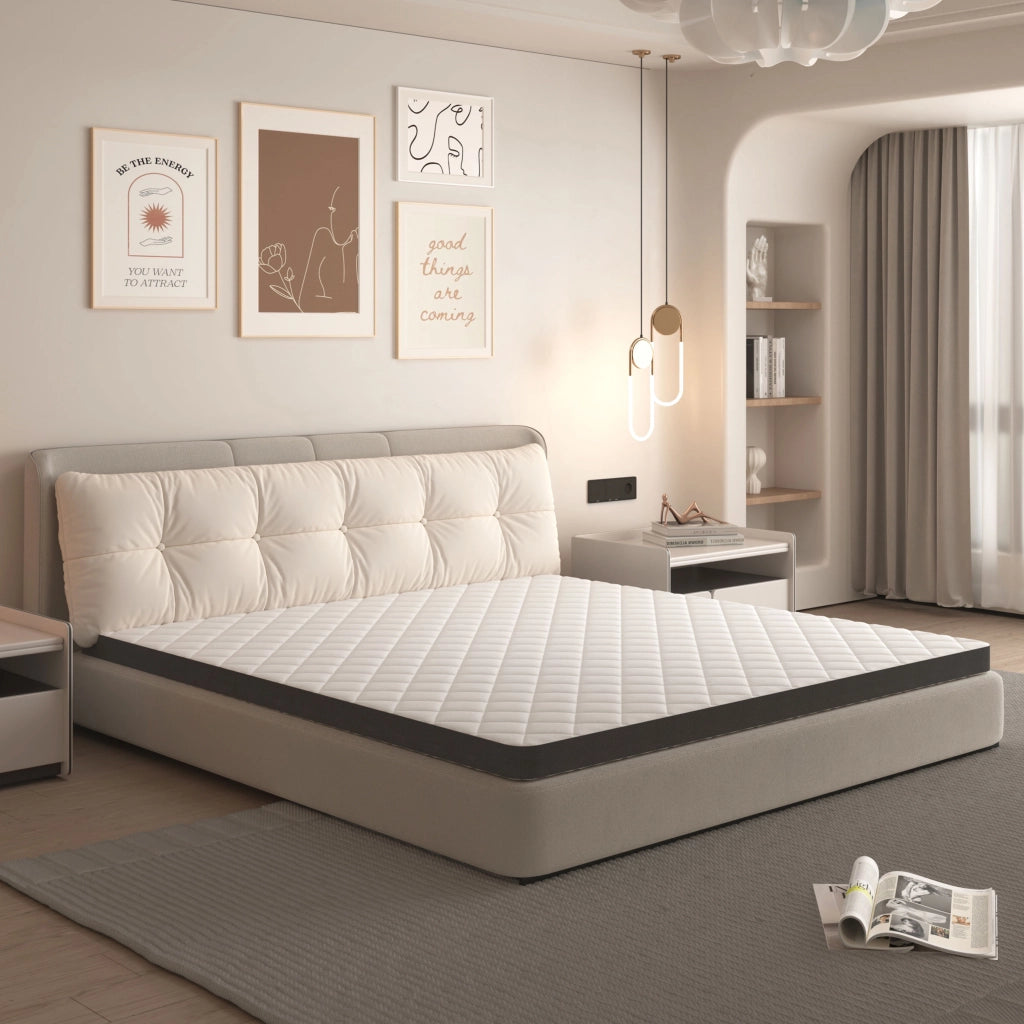Materasso in schiuma H3 90 × 200 cm con taglio a 7 zone, certificato OEKO-TEX, bianco e grigio