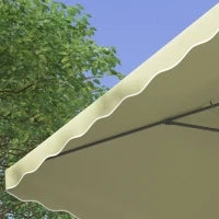 Ombrellone Decentrato 2.5x2.5 m con Base a Croce e Apertura a Manovella, in Metallo e Poliestere Beige