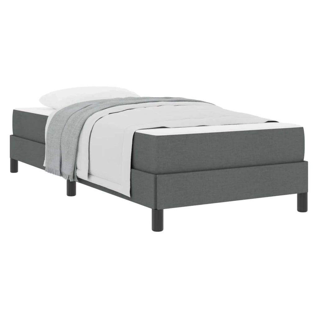 Letto a molle con materasso Grigio scuro 80 x 200 cm Tessuto