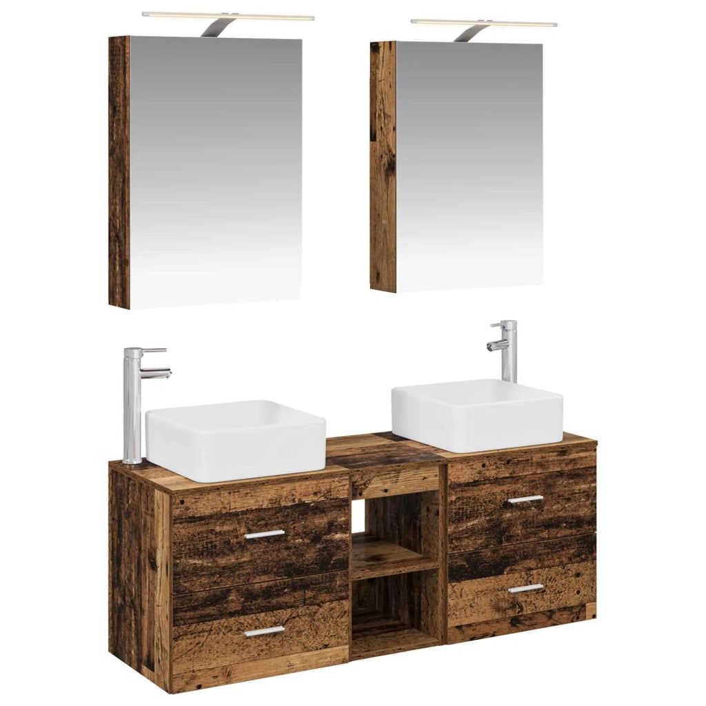 Set di mobili per il bagno 5 pcs Legno antico 3406757