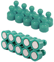 20 pezzi di magneti per frigorifero, punte magnetiche, piccoli magneti per frigorifero, forti magneti neodymium, lavagna bianca, cartello, magneti, ideali per casa, cucina, ufficio, scuola, aula, verde