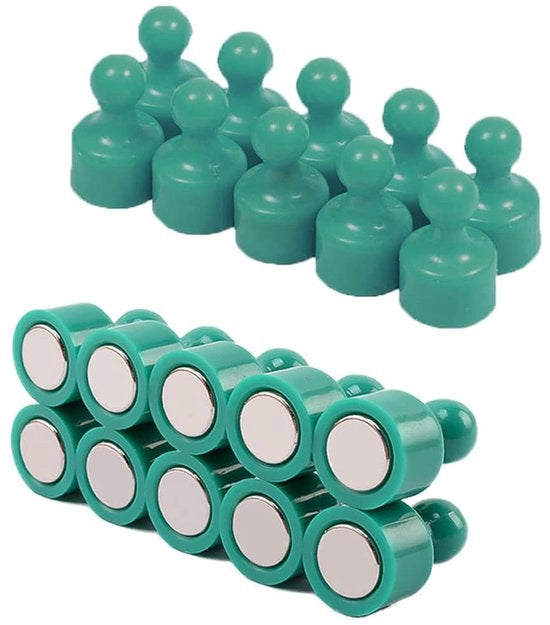 20 pezzi di magneti per frigorifero, punte magnetiche, piccoli magneti per frigorifero, forti magneti neodymium, lavagna bianca, cartello, magneti, ideali per casa, cucina, ufficio, scuola, aula, verde