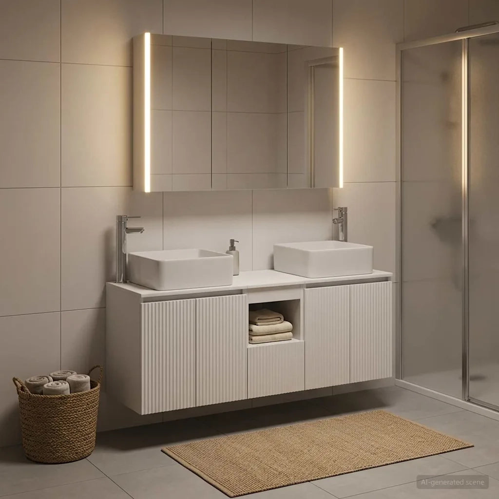 Set di Armadi da Bagno 4 pcs Bianco Legno ingegnerizzato 3406383