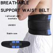 Cintura lombare unisex nera e blu, adatta per vita 135-145 cm.