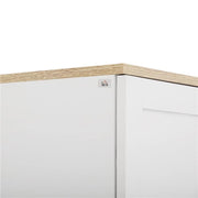 MOBILE DISPENSA DA CUCINA IN LEGNO CON 5 RIPIANI REGOLABILI E 4 ANTE 60X30X170.5 CM BIANCO E COLOR LEGNO