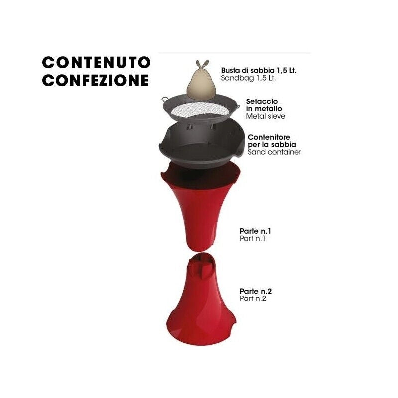 POSACENERE A COLONNA DA TERRA SMOKING NERO CON SETACCIO E SABBIA