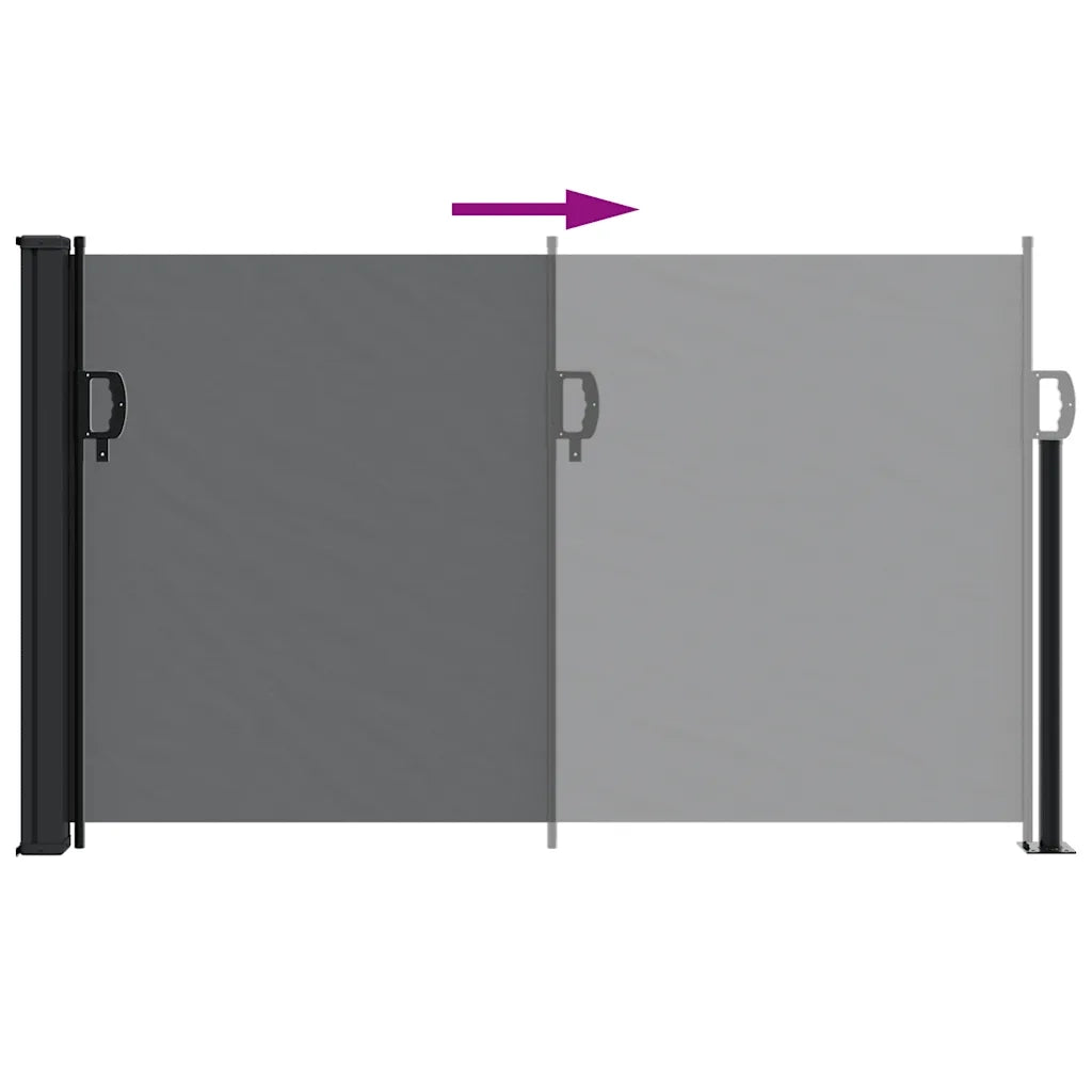 Tenda da Sole Laterale Retrattile-Tenda parasole per balcone per giardino Nera 120x500 cm