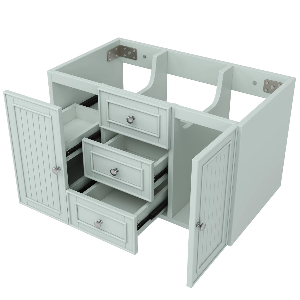 MOBILE BAGNO SOSPESO 78,5x46x46,8 cm Verde in MDF e Metallo