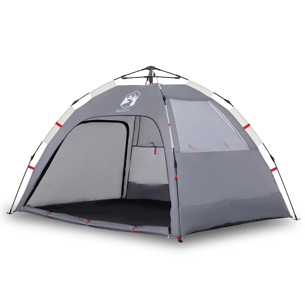 Tenda da Spiaggia 2 Persone Grigio Rilascio Rapido Impermeabile