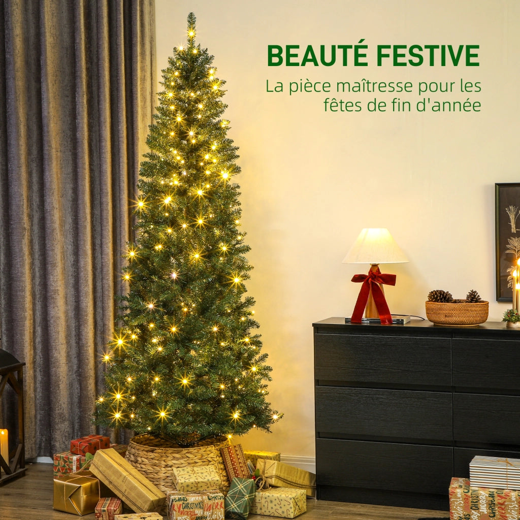 Albero di Natale artificiale con luci ¨C zephmum ¨C verde 210 cm