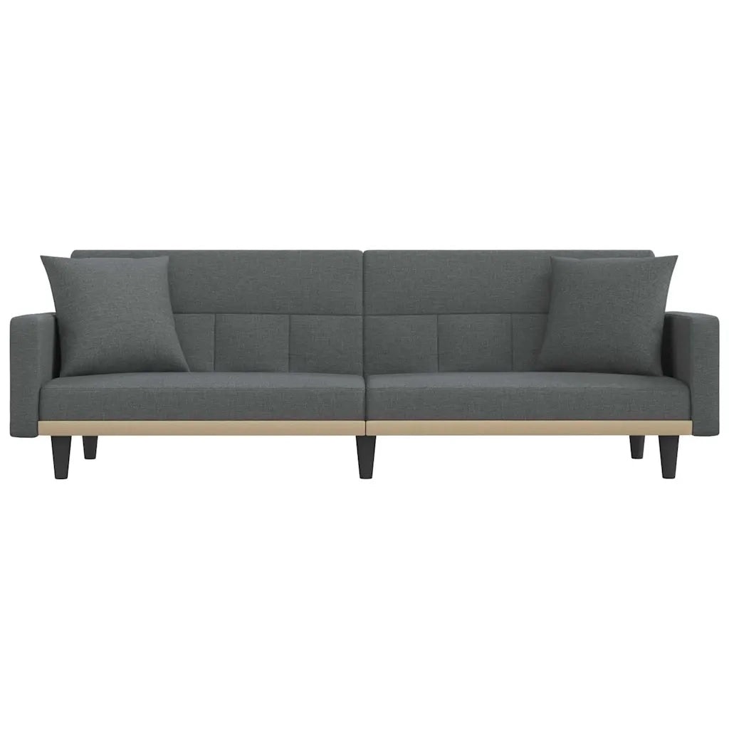 Divano Letto con Cuscini Grigio Scuro in Tessuto 351876