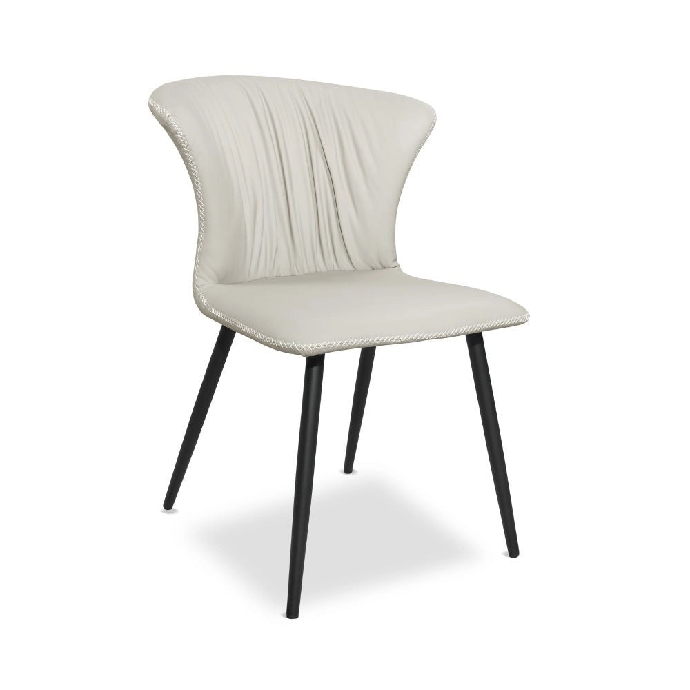 Set 2 Sedie con gambe in metallo nero e schienale avvolgente beige Core