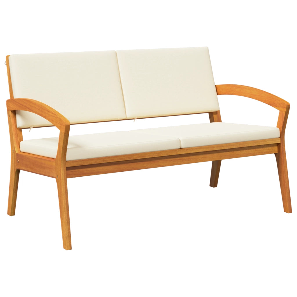 Panchina da giardino con cuscini 115x70x72 cm in legno massello di acacia