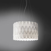 Lampadario Moderno Amanda Polilux ® Bianco E Metallo Cromo 5 Luci E27