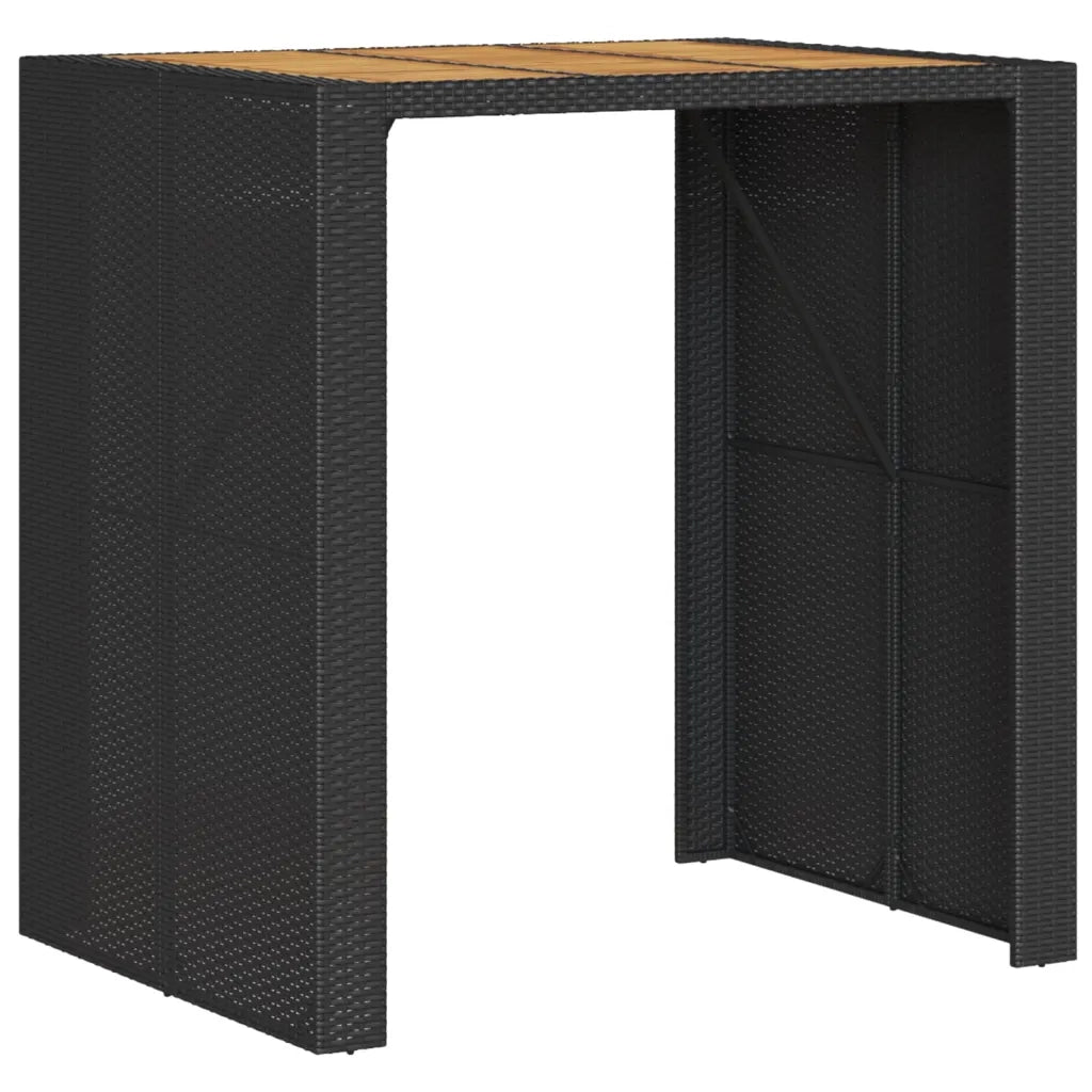 vidaXL Set Bar da Giardino 5 pz con Cuscini in Polyrattan Nero