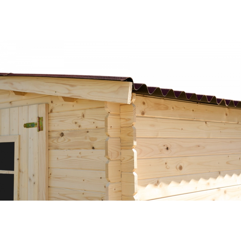 Casetta in legno da giardino con porta vetrata – 300x300 cm – tavole 20 mm, tetto bitumato – AL3030.02N Foresta