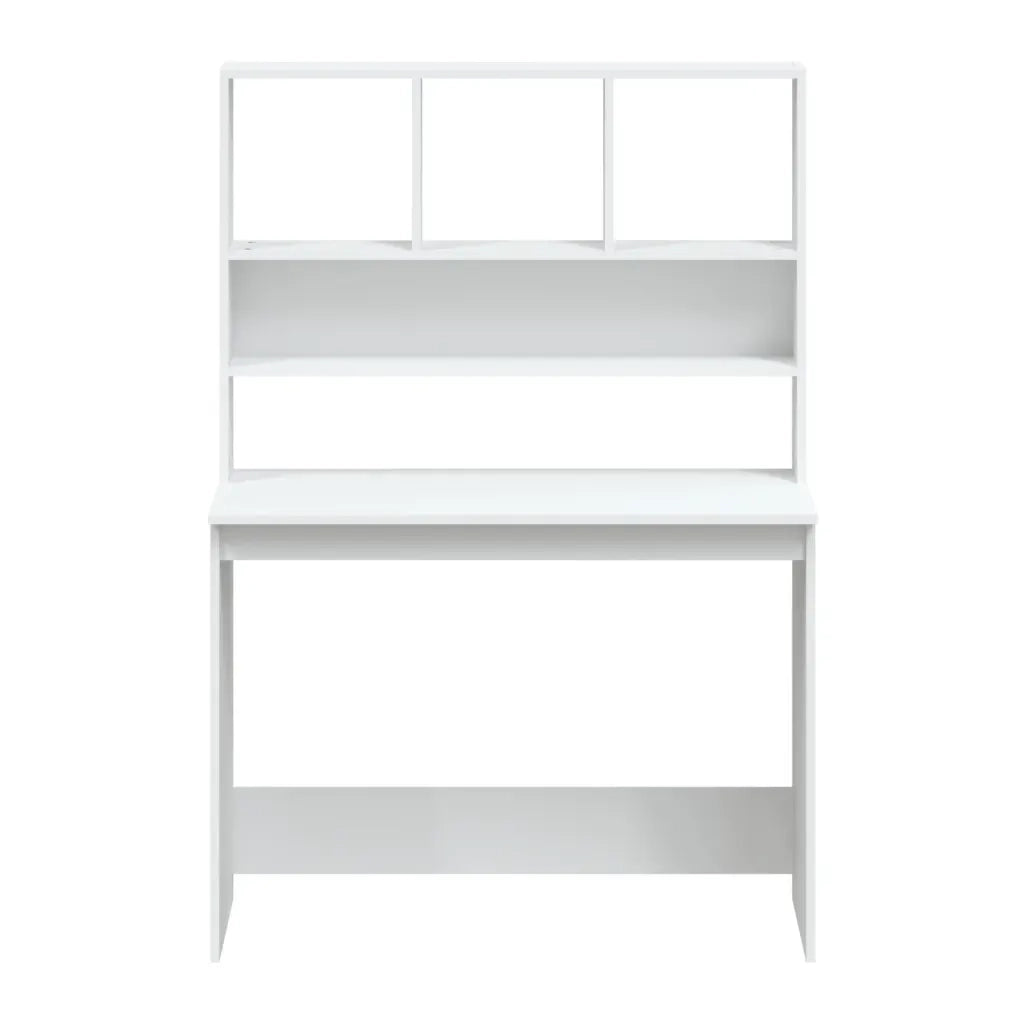 Scrivania con Mensole Bianca 102x45x148 cm in Legno Multistrato 823000