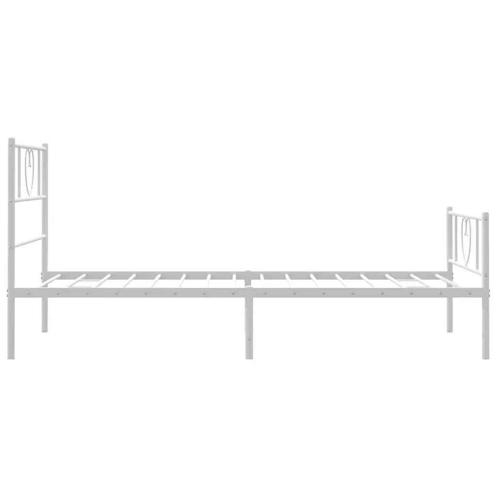 Giroletto con Testiera e Pediera-Struttura Letto Metallo Bianco 90x200 cm 434438