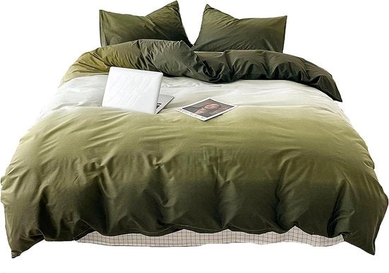 Set di biancheria da letto in microfibra 100% verde - Copriletto 180x220cm - Federe 235x250cm - Copriorecchio 48x74cm - Materiale morbido - Arredamento da camera da letto