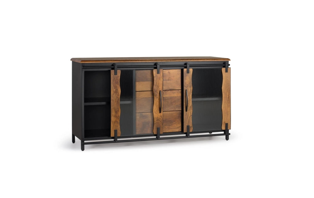 Credenza in massello di mango e metallo