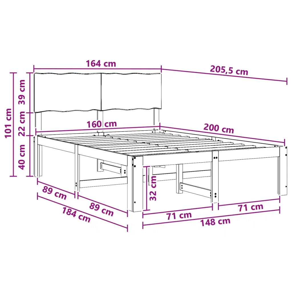 Letto matrimoniale con testiera ROSTOCK Bianco 160 x 200 cm 3405421
