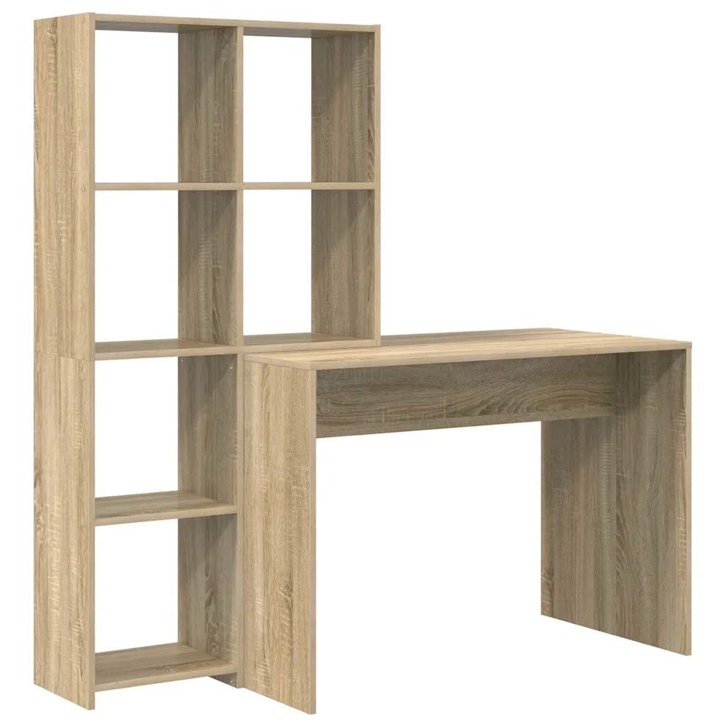 vidaXL Scrivania rovere sonoma 138.5 x 55 x 143 cm Legno multistrato