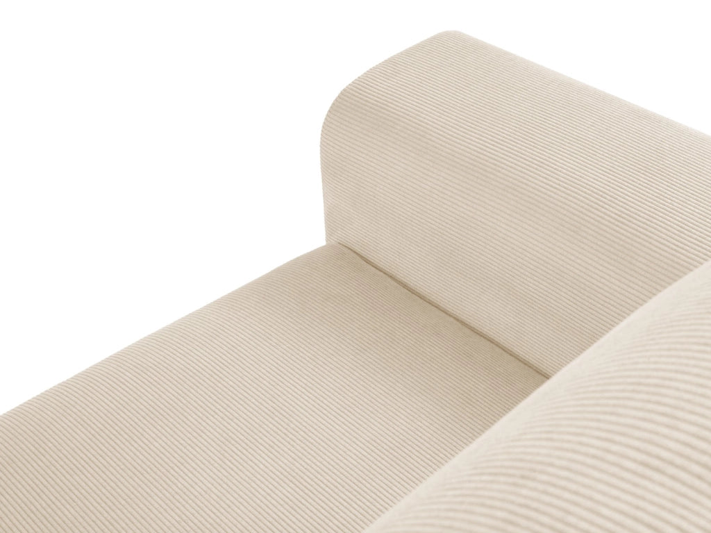 Cosmopolitan Design - Divano convertibile angolare destro con contenitore "Kyoto" 4 posti in velluto a coste beige 