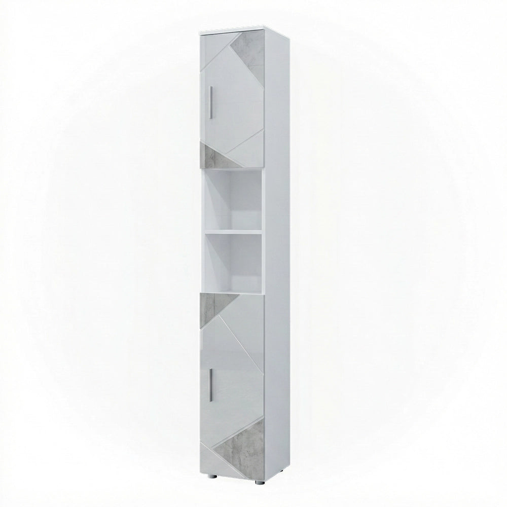 Mobile bagno alto Irma Bianco lucido con inserti 30 x 192 cm Vicco
