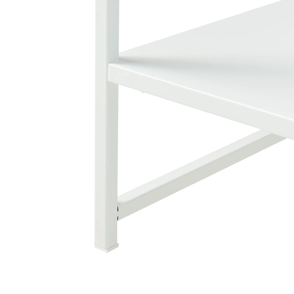 Tavolino/consolle/tavolino laterale per soggiorno acciaio 102 x 43 x 46 cm bianco opaco 03_0010780