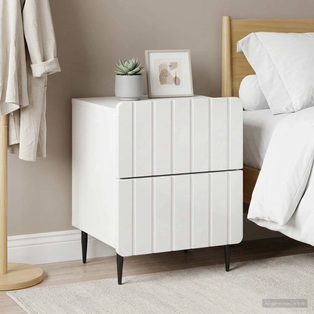 Armadio da Notte 2 pcs Bianco Lucido 43 x 34,5 x 49,5 cm 894304