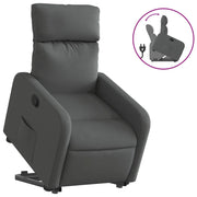 Poltrona | Sedia Relax Alzapersona Reclinabile Grigio Scuro in Tessuto