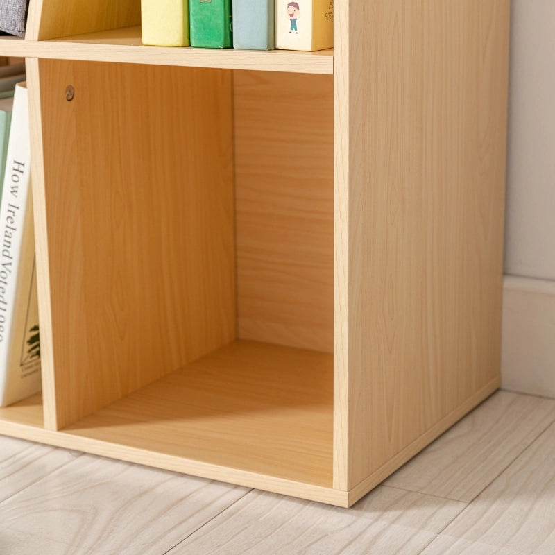 Scaffale per bambini con panca e 6 scomparti, include 3 cuscini, grigio/naturale, 103x30x62 cm, da 3 anni
