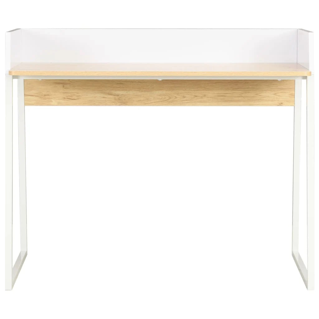 Scrivania tavolo postazione di lavoro mobile per computer studio rovere 90 x 60 x 88 cm bianco 02_0023555