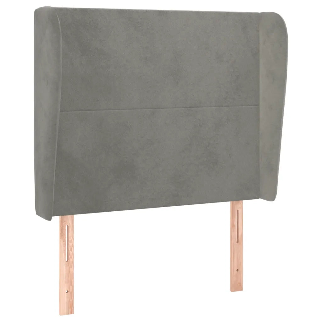 Testiera | Testata ad Orecchio Grigio Chiaro 83x23x118/128 cm in Velluto